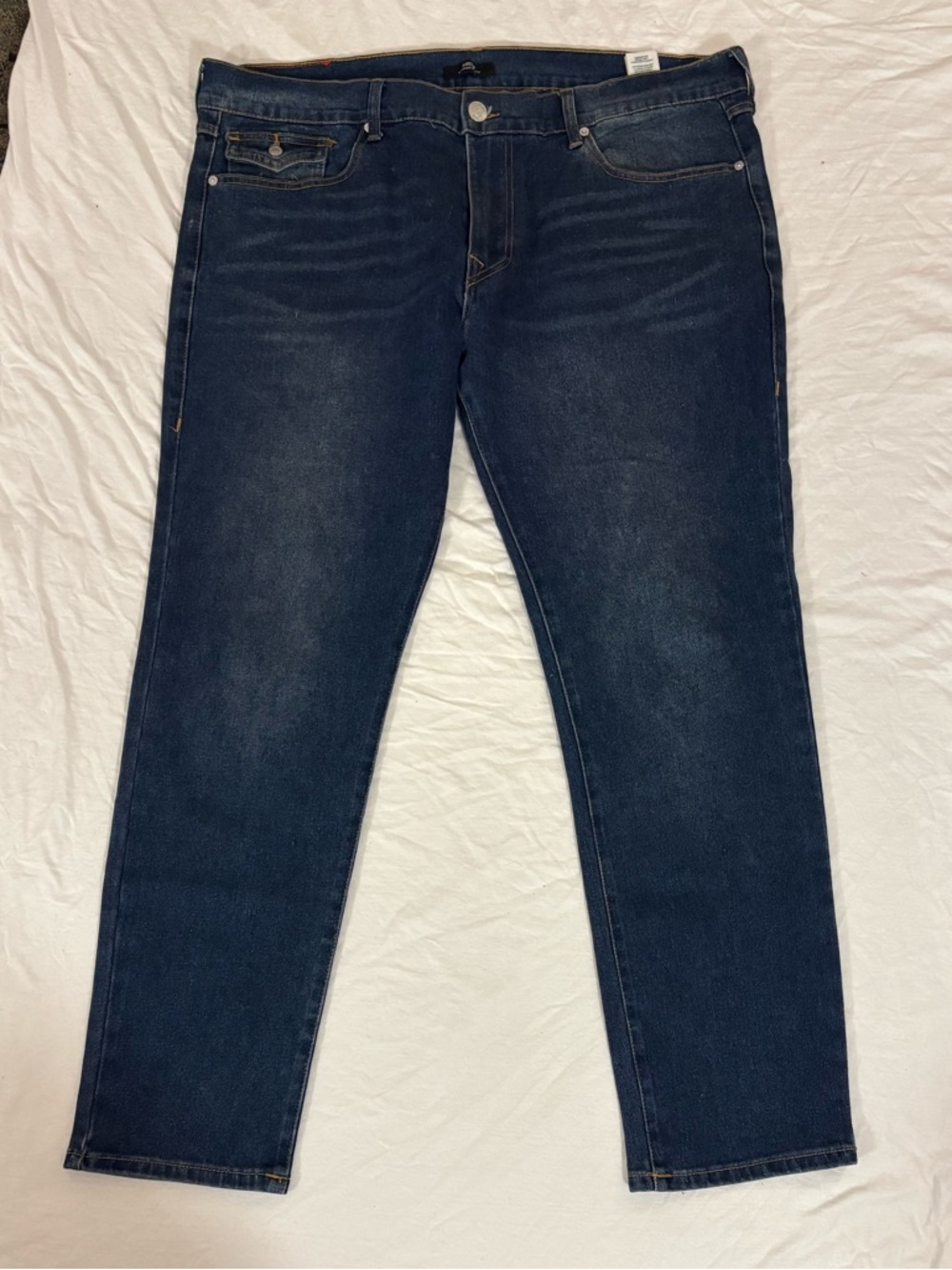 True Religion ROCCO Jeans Mens 40 Blue Relaxed Skinny Fit Stretch Cotton Denim